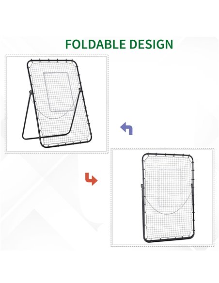 HOMCOM Football Training Rebounder Net, Adjustable Kickback Soccer Goal, Foldable for Kids & Adults, Black A90-253 - pic 70374 | FastDaddyshop