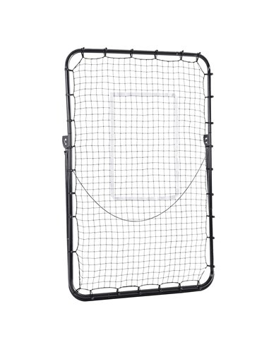 HOMCOM Football Training Rebounder Net, Adjustable Kickback Soccer Goal, Foldable for Kids & Adults, Black A90-253
