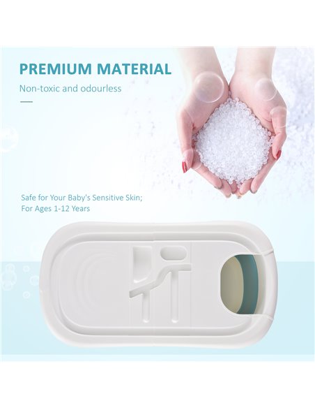 HOMCOM Folding Baby Bath Tub for Toddlers Kids Portable with Non-Slip Pads Top Cover for 1-12 Years Blue 400-017 - pic 70380 | FastDaddyshop