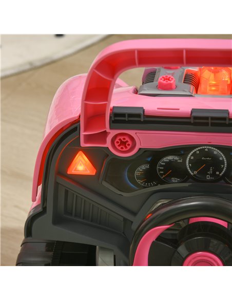 HOMCOM Kids Truck Engine Toy Set, with Horn, Light, Car Key, for Ages 3-5 Years - Pink 350-128V00PK - pic 70404 | FastDaddyshop
