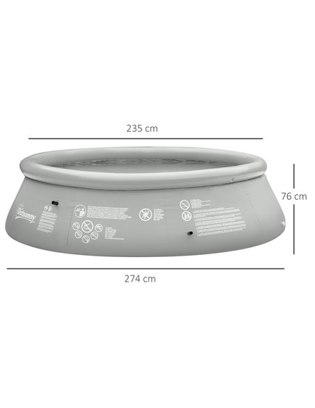 Outsunny Inflatable Swimming Pool, Family-Sized Round Paddling Pool w/ Hand Pump for Kids, Adults, Outdoor, Garden and Backyard, - pic 70443 | FastDaddyshop
