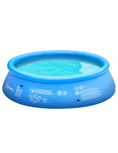 Outsunny 274cm x 76cm Inflatable Family Swimming Pool, Blue 848-025BU - pic 70450 | FastDaddyshop