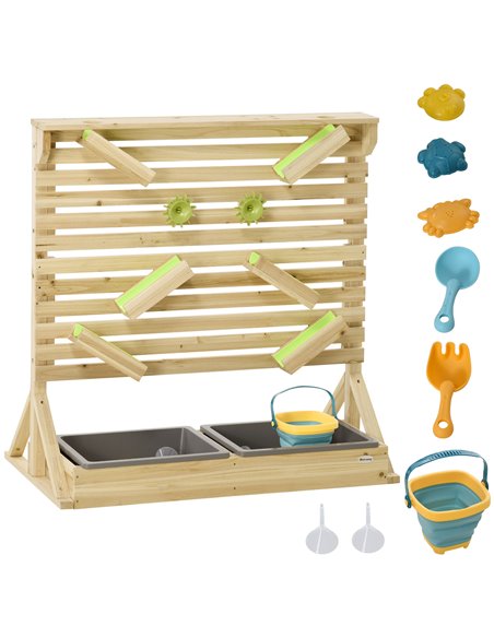 Outsunny Outdoor Kids Running Water and Sand Playset, with 18 Accessories 343-055V00ND - pic 70459 | FastDaddyshop