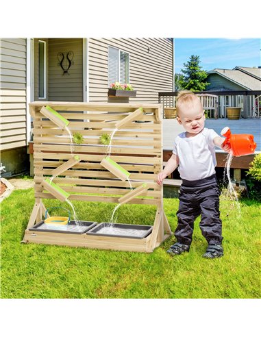 Outsunny Outdoor Kids Running Water and Sand Playset, with 18 Accessories 343-055V00ND