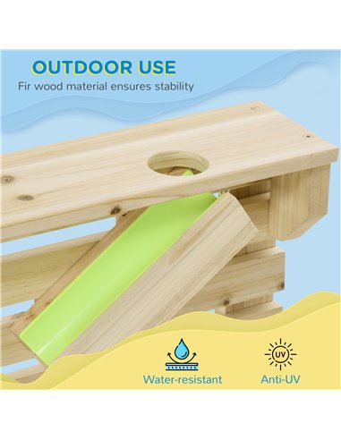 Outsunny Outdoor Kids Running Water and Sand Playset, with 18 Accessories 343-055V00ND