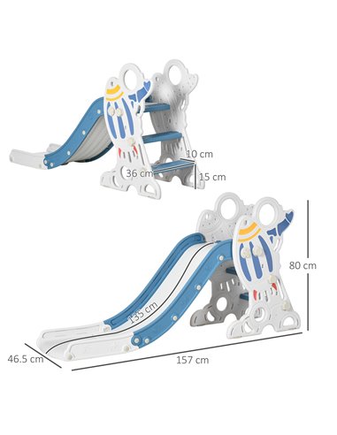 AIYAPLAY Freestanding Kids Slide, Indoor Space Theme Baby Slide for Toddlers 1.5-3 Years, Blue 331-035V00BU