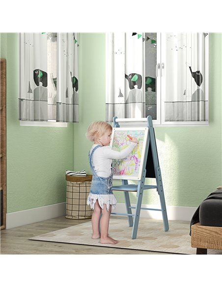AIYAPLAY Art Easel for Kids with Paper Roll, Height Adjustable Double-Sided Whiteboard Chalkboard, 3 in 1 Easel, for Ages 3-6 Ye - pic 70487 | FastDaddyshop