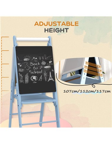 AIYAPLAY Art Easel for Kids with Paper Roll, Height Adjustable Double-Sided Whiteboard Chalkboard, 3 in 1 Easel, for Ages 3-6 Ye