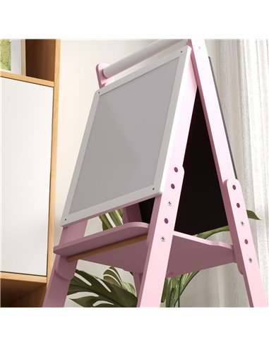 AIYAPLAY Art Easel for Kids with Paper Roll, Height Adjustable Double-Sided Whiteboard Chalkboard, 3 in 1 Easel, for Ages 3-6 Ye