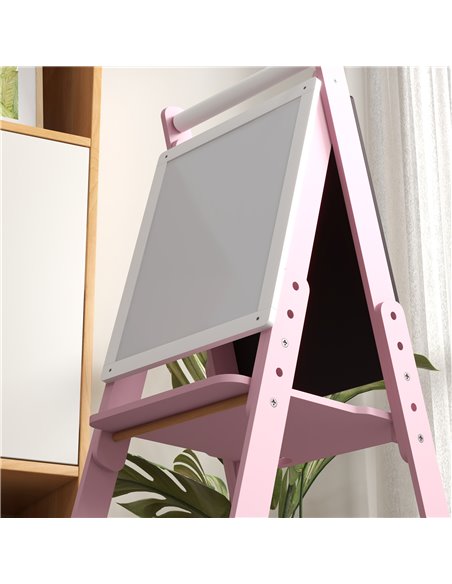 AIYAPLAY Art Easel for Kids with Paper Roll, Height Adjustable Double-Sided Whiteboard Chalkboard, 3 in 1 Easel, for Ages 3-6 Ye - pic 70502 | FastDaddyshop
