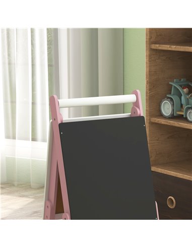 AIYAPLAY Art Easel for Kids with Paper Roll, Height Adjustable Double-Sided Whiteboard Chalkboard, 3 in 1 Easel, for Ages 3-6 Ye