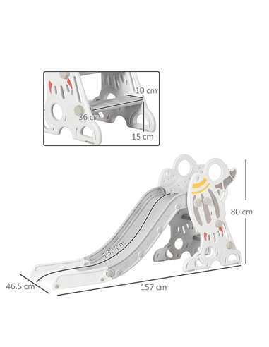 AIYAPLAY Space Theme Kids Slide, Indoor Freestanding Slide for Toddlers Ages 1.5-3 Years, Grey 331-035V00GY