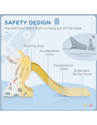 AIYAPLAY Space Theme Kids Slide, Indoor Freestanding Slide for Toddlers Ages 1.5-3 Years, Grey 331-035V00GY