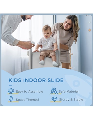 AIYAPLAY Space Theme Kids Slide, Indoor Freestanding Slide for Toddlers Ages 1.5-3 Years, Grey 331-035V00GY