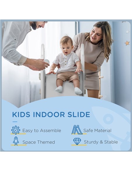 AIYAPLAY Space Theme Kids Slide, Indoor Freestanding Slide for Toddlers Ages 1.5-3 Years, Grey 331-035V00GY - pic 70509 | FastDaddyshop