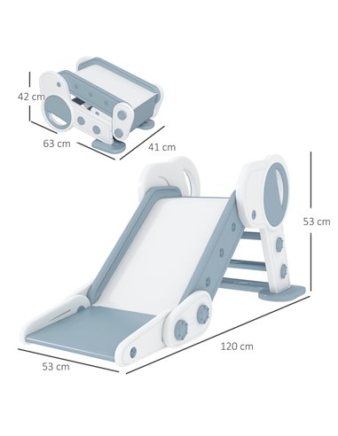 AIYAPLAY Foldable Kids Slide Indoor, Freestanding Baby Slide for 1.5-3 Years Old, Grey 331-039V00GY