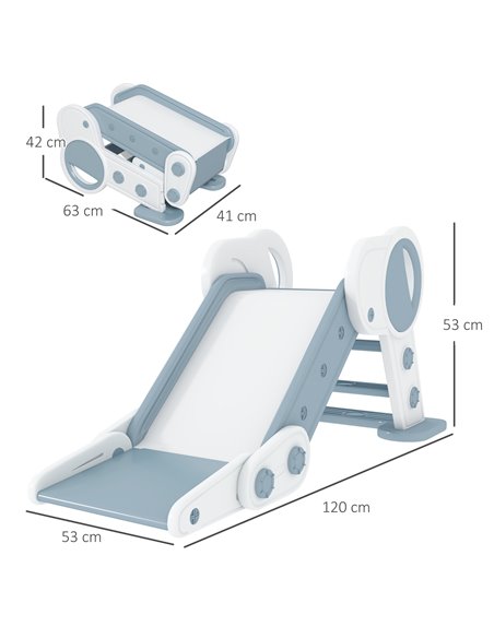 AIYAPLAY Foldable Kids Slide Indoor, Freestanding Baby Slide for 1.5-3 Years Old, Grey 331-039V00GY - pic 70515 | FastDaddyshop