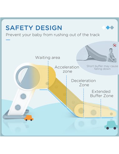 AIYAPLAY Foldable Kids Slide Indoor, Freestanding Baby Slide for 1.5-3 Years Old, Grey 331-039V00GY