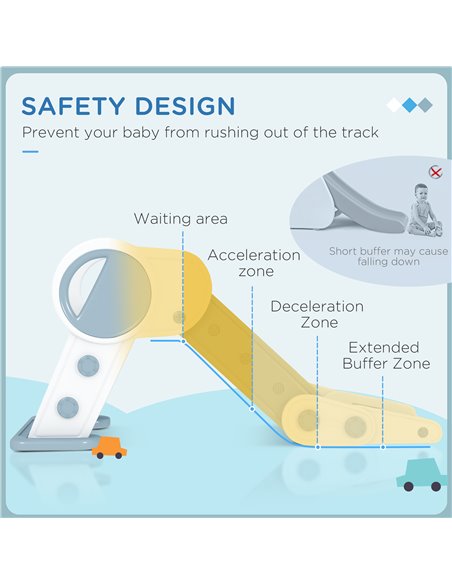 AIYAPLAY Foldable Kids Slide Indoor, Freestanding Baby Slide for 1.5-3 Years Old, Grey 331-039V00GY - pic 70516 | FastDaddyshop