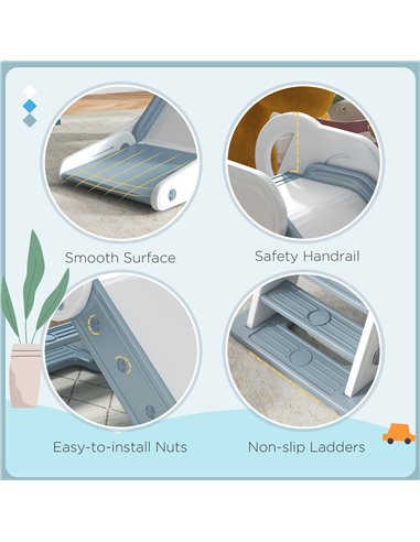 AIYAPLAY Foldable Kids Slide Indoor, Freestanding Baby Slide for 1.5-3 Years Old, Grey 331-039V00GY