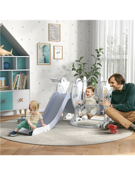 AIYAPLAY Space-Themed Kids Slide and Swing Set, with Basketball Hoop 331-038V00GY - pic 70523 | FastDaddyshop