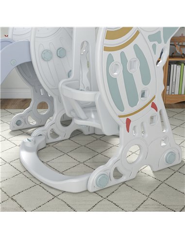 AIYAPLAY Space-Themed Kids Slide and Swing Set, with Basketball Hoop 331-038V00GY