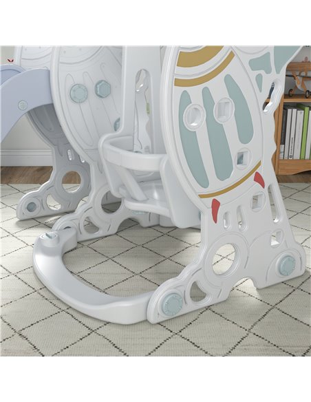 AIYAPLAY Space-Themed Kids Slide and Swing Set, with Basketball Hoop 331-038V00GY - pic 70530 | FastDaddyshop
