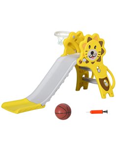 AIYAPLAY Baby Slide with Basketball Hoop, Yellow 331-042V00YL