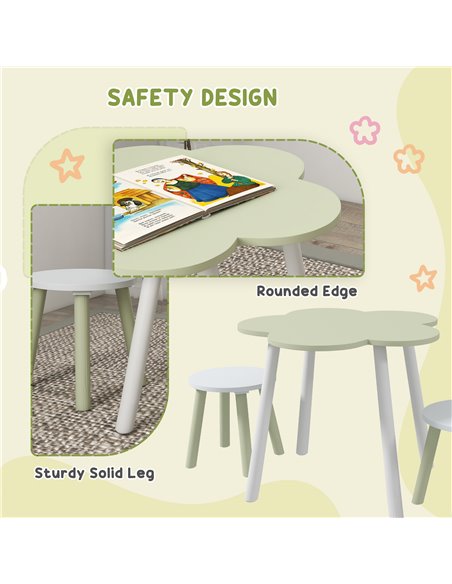 ZONEKIZ Kids Furniture Set 5 PCs, Flower Design, Perfect for Ages 3-5, Colourful & Durable 316-P002 - pic 70543 | FastDaddyshop