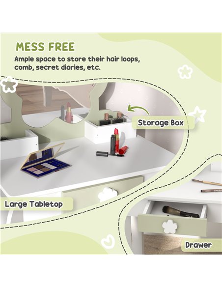 ZONEKIZ Kids Furniture Set 5 PCs, Flower Design, Perfect for Ages 3-5, Colourful & Durable 316-P002 - pic 70544 | FastDaddyshop