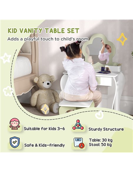 ZONEKIZ Kids Furniture Set 5 PCs, Flower Design, Perfect for Ages 3-5, Colourful & Durable 316-P002 - pic 70545 | FastDaddyshop
