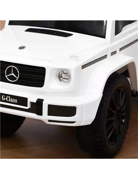 HOMCOM Mercedes-Benz G350 Licensed Baby Push Car, Foot to Floor Slider Stroller with Push Handle, Horn, Under Seat Storage, Whit - pic 70565 | FastDaddyshop