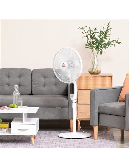 HOMCOM Pedestal Fan 54'' with LED Display, 3 Speeds, 3 Modes, 85 Oscillation, Adjustable Height & Remote Control for Living Room - pic 70594 | FastDaddyshop