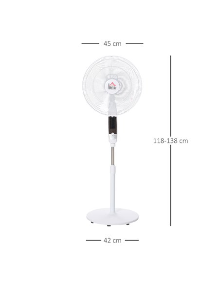 HOMCOM Pedestal Fan 54'' with LED Display, 3 Speeds, 3 Modes, 85 Oscillation, Adjustable Height & Remote Control for Living Room - pic 70596 | FastDaddyshop