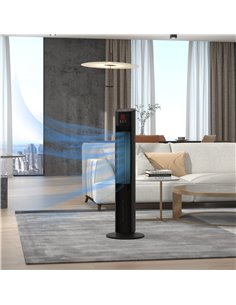 HOMCOM Tower Oscillating Fan, Electric Cooling Fan with Ice Pack, Remote, 3.5L Water Tank, 12H Timer, Sleep Mode 824-075V70BK 2