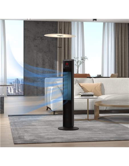 HOMCOM Tower Oscillating Fan, Electric Cooling Fan with Ice Pack, Remote, 3.5L Water Tank, 12H Timer, Sleep Mode 824-075V70BK - pic 70622 | FastDaddyshop