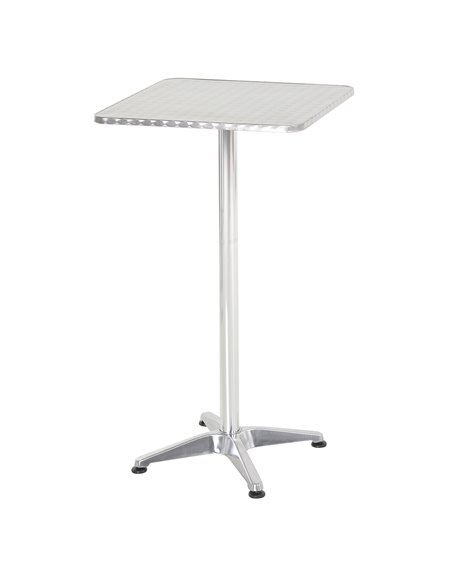 HOMCOM Height Adjustable Bistro Table Pub Bar Square Table Stainless Steel Top Aluminium Edge 60 x 60cm 02-0175 - pic 70630 | FastDaddyshop