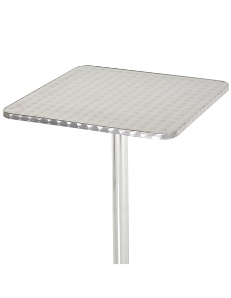 HOMCOM Height Adjustable Bistro Table Pub Bar Square Table Stainless Steel Top Aluminium Edge 60 x 60cm 02-0175 - pic 70637 | FastDaddyshop