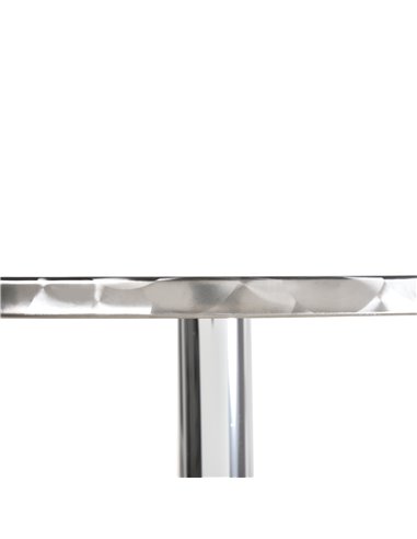 HOMCOM Height Adjustable Bistro Table Pub Bar Square Table Stainless Steel Top Aluminium Edge 60 x 60cm 02-0175