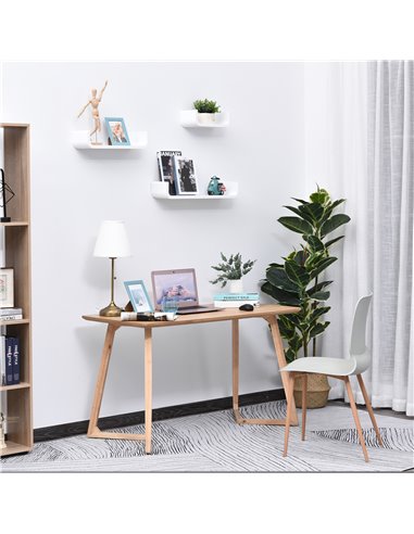 HOMCOM Floating U Shaped Wall Shelves, 3 Piece Decorative Display Shelf Set, Modern Home Decor, White 02-0631