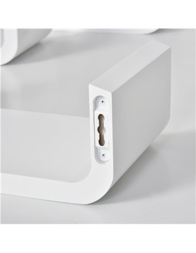 HOMCOM Floating U Shaped Wall Shelves, 3 Piece Decorative Display Shelf Set, Modern Home Decor, White 02-0631