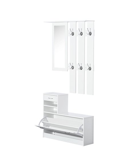 HOMCOM Entryway Furniture Set-White  831-146WT - pic 70657 | FastDaddyshop