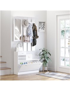 HOMCOM Entryway Furniture Set-White  831-146WT 2
