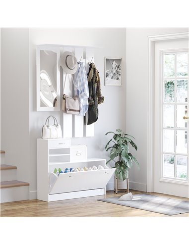 HOMCOM Entryway Furniture Set-White  831-146WT