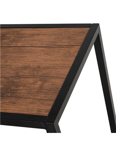 HOMCOM 3 Pcs Table Stool Set Industrial Design w/ Steel Frame MDF Panels Living Room Bar Modern Furniture 835-136