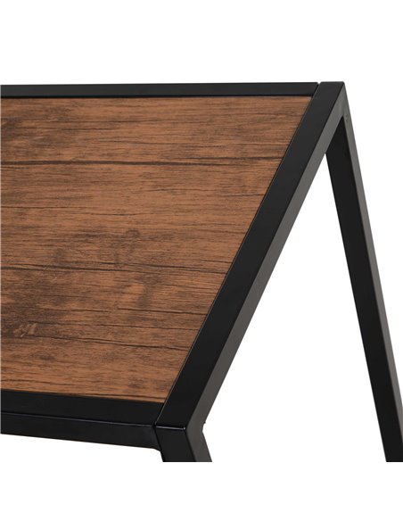 HOMCOM 3 Pcs Table Stool Set Industrial Design w/ Steel Frame MDF Panels Living Room Bar Modern Furniture 835-136 - pic 70691 | FastDaddyshop