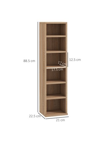 HOMCOM CD Media Display Shelf Unit Tower Rack with Adjustable Shelves, Set of 2 833-872V00AK