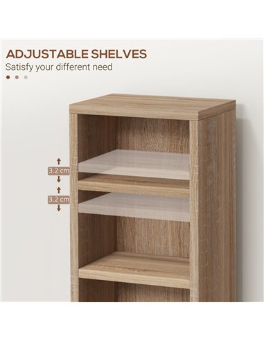 HOMCOM CD Media Display Shelf Unit Tower Rack with Adjustable Shelves, Set of 2 833-872V00AK