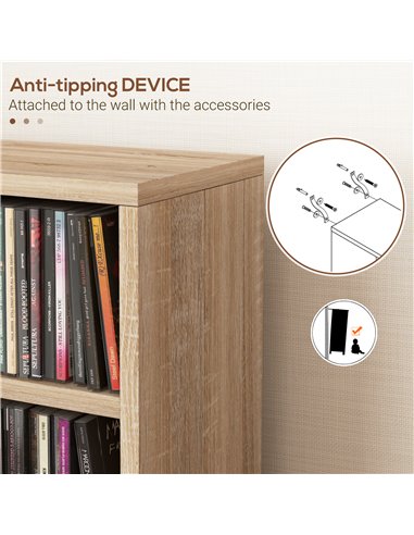 HOMCOM CD Media Display Shelf Unit Tower Rack with Adjustable Shelves, Set of 2 833-872V00AK