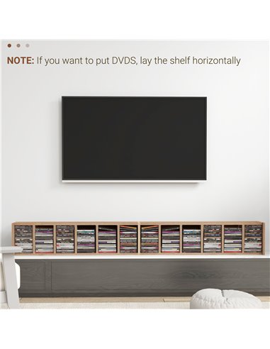 HOMCOM CD Media Display Shelf Unit Tower Rack with Adjustable Shelves, Set of 2 833-872V00AK